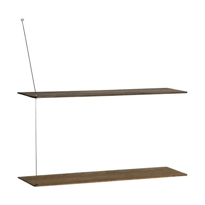 Stedge Regal - Geräucherte Eiche-gebürsteter Stahl, 80 cm, 2 Ebenen - Woud