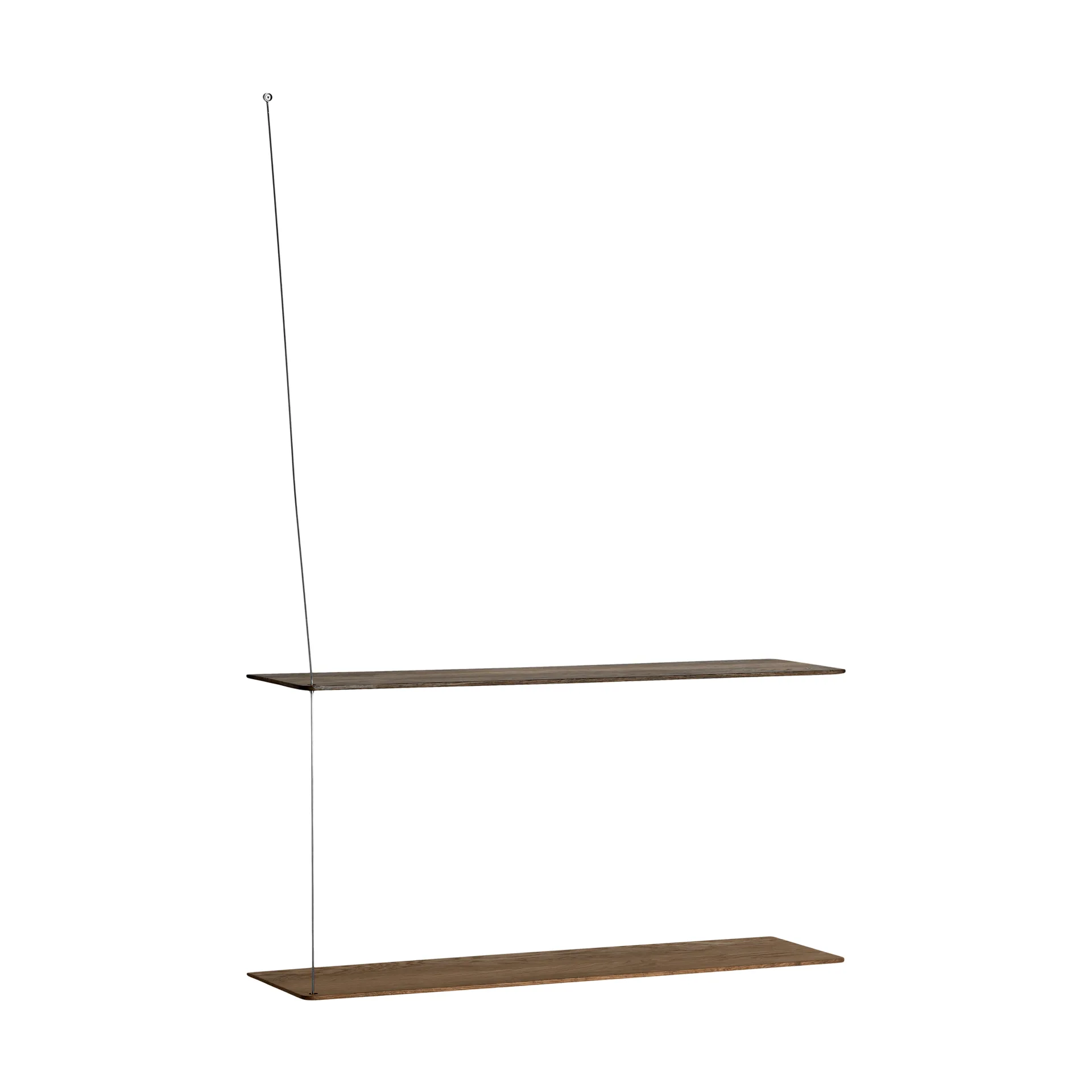 Stedge Regal, Geräucherte Eiche-gebürsteter Stahl, 80 cm, 2 Ebenen Woud
