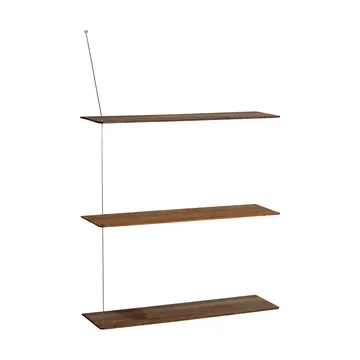 Stedge Regal - Geräucherte Eiche-gebürsteter Stahl, 80 cm, 3 Regalböden - Woud