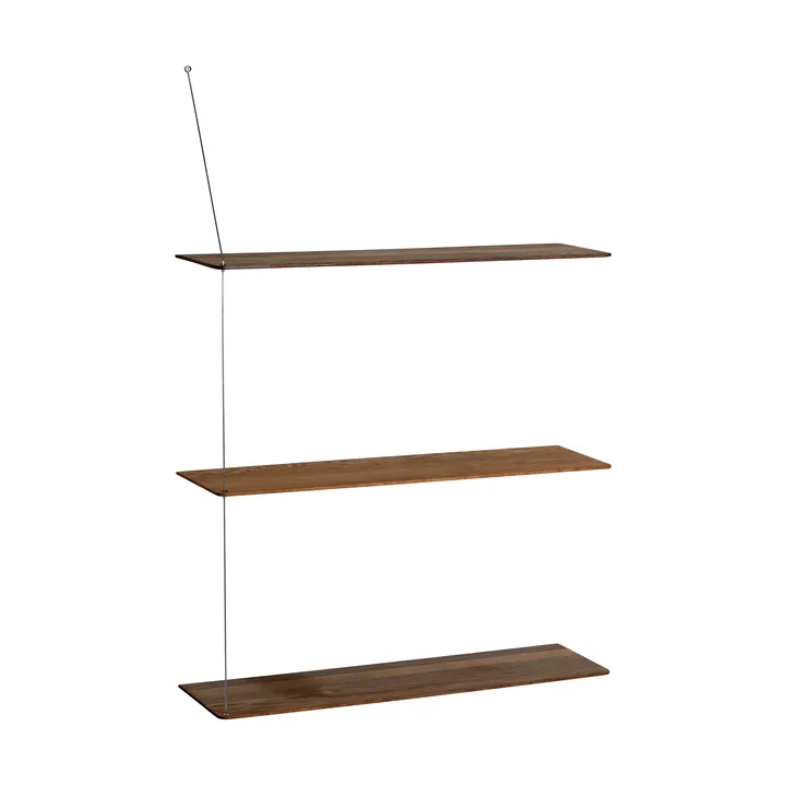 Stedge Regal - Geräucherte Eiche-gebürsteter Stahl, 80 cm, 3 Regalböden - Woud