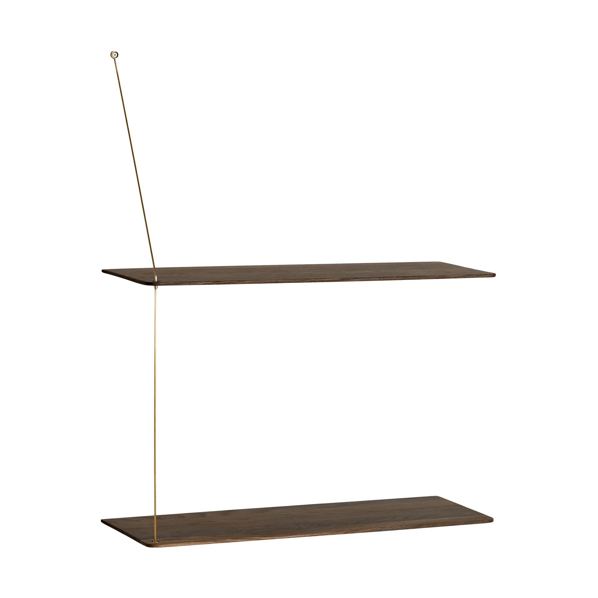 Stedge Regal, Geräucherte Eiche-Messing, 60 cm, 2 Ablagen Woud