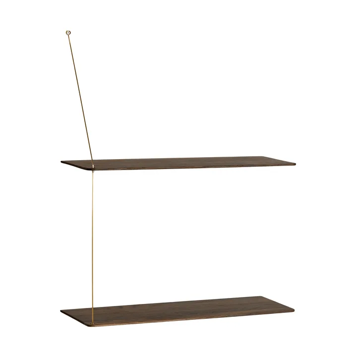 Stedge Regal - Geräucherte Eiche-Messing, 60 cm, 2 Ablagen - Woud