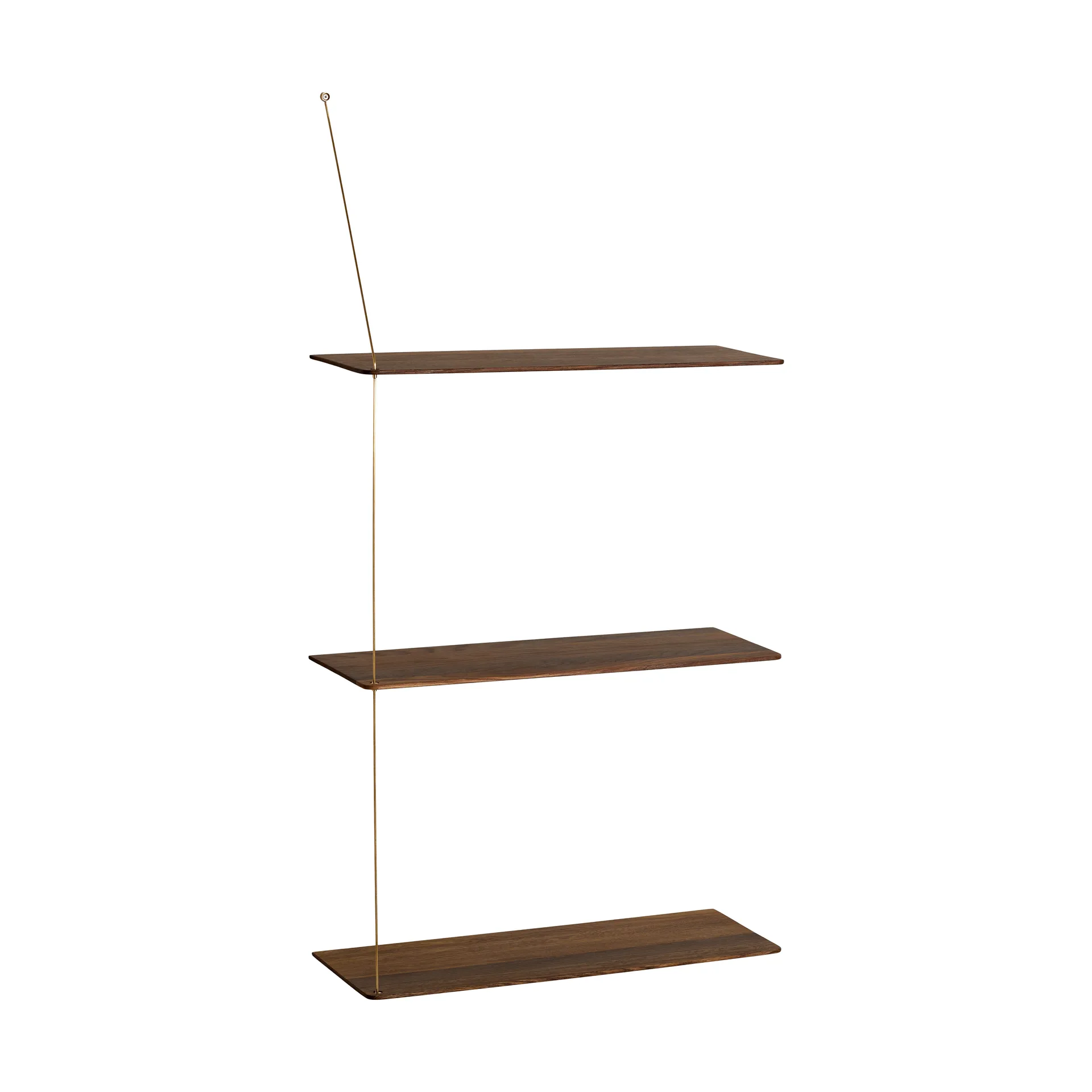 Stedge Regal, Geräucherte Eiche-Messing, 60 cm, 3 Einlegeböden Woud