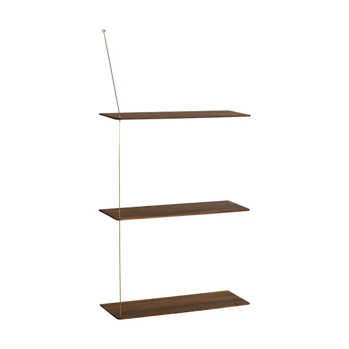 Stedge Regal - Geräucherte Eiche-Messing, 60 cm, 3 Einlegeböden - Woud