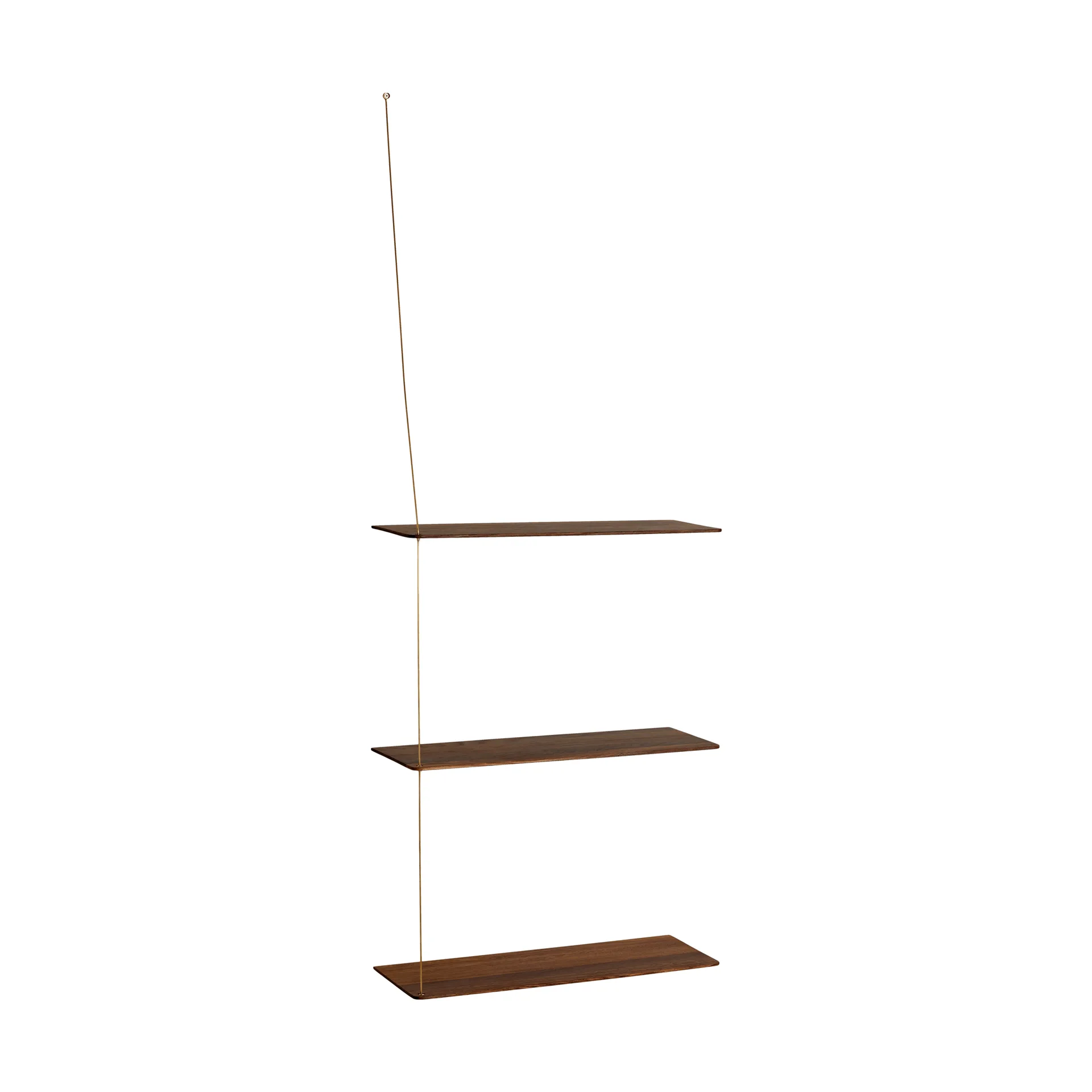 Stedge Regal, Geräucherte Eiche-Messing, 60 cm, 3 Einlegeböden Woud