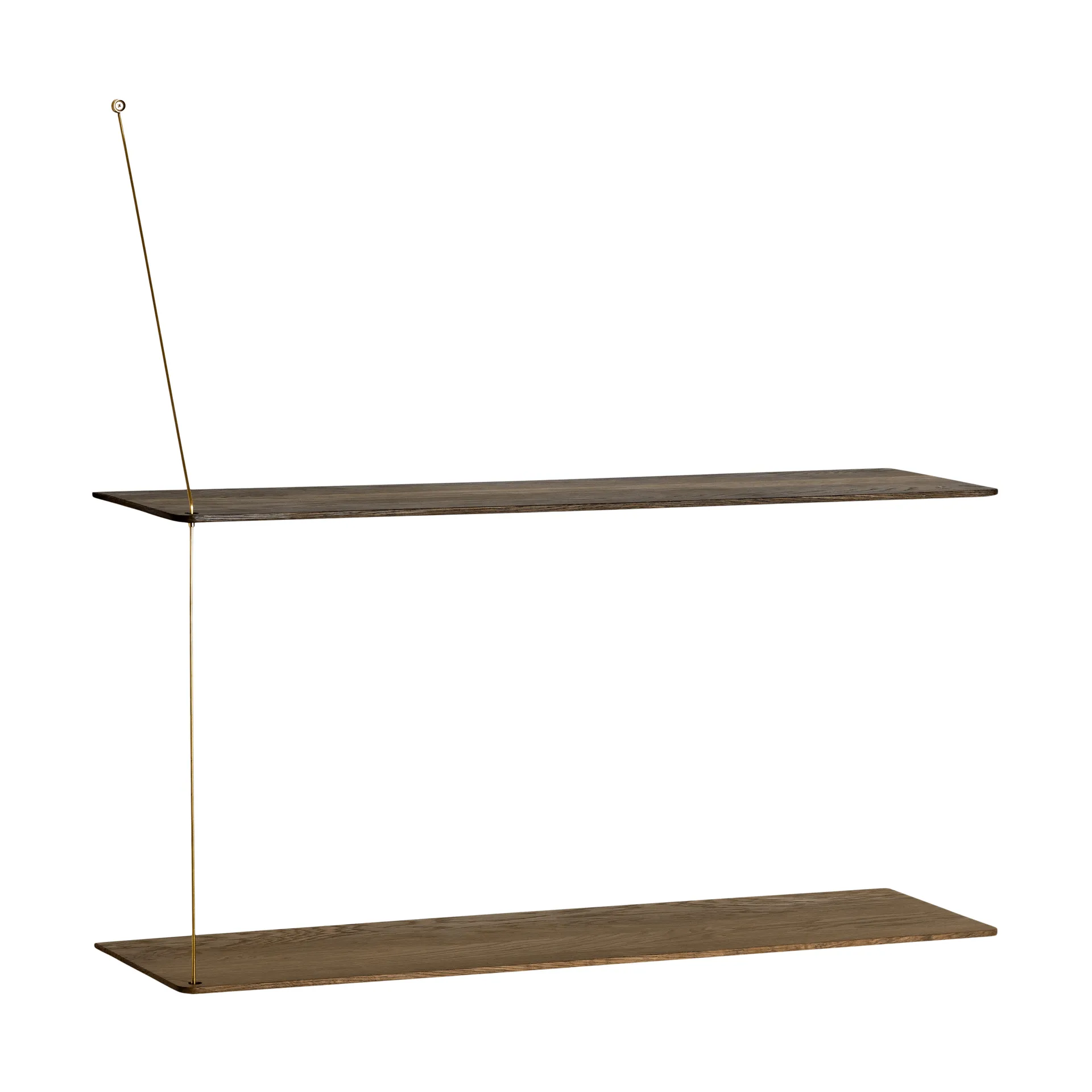 Stedge Regal, Geräucherte Eiche-Messing, 80 cm, 2 Regalböden Woud