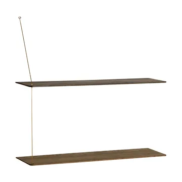 Stedge Regal - Geräucherte Eiche-Messing, 80 cm, 2 Regalböden - Woud