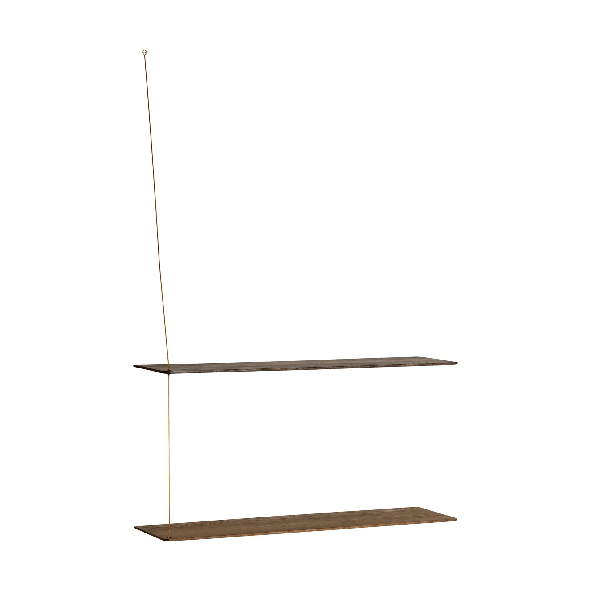 Stedge Regal, Geräucherte Eiche-Messing, 80 cm, 2 Regalböden Woud