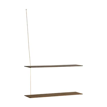 Stedge Regal - Geräucherte Eiche-Messing, 80 cm, 2 Regalböden - Woud