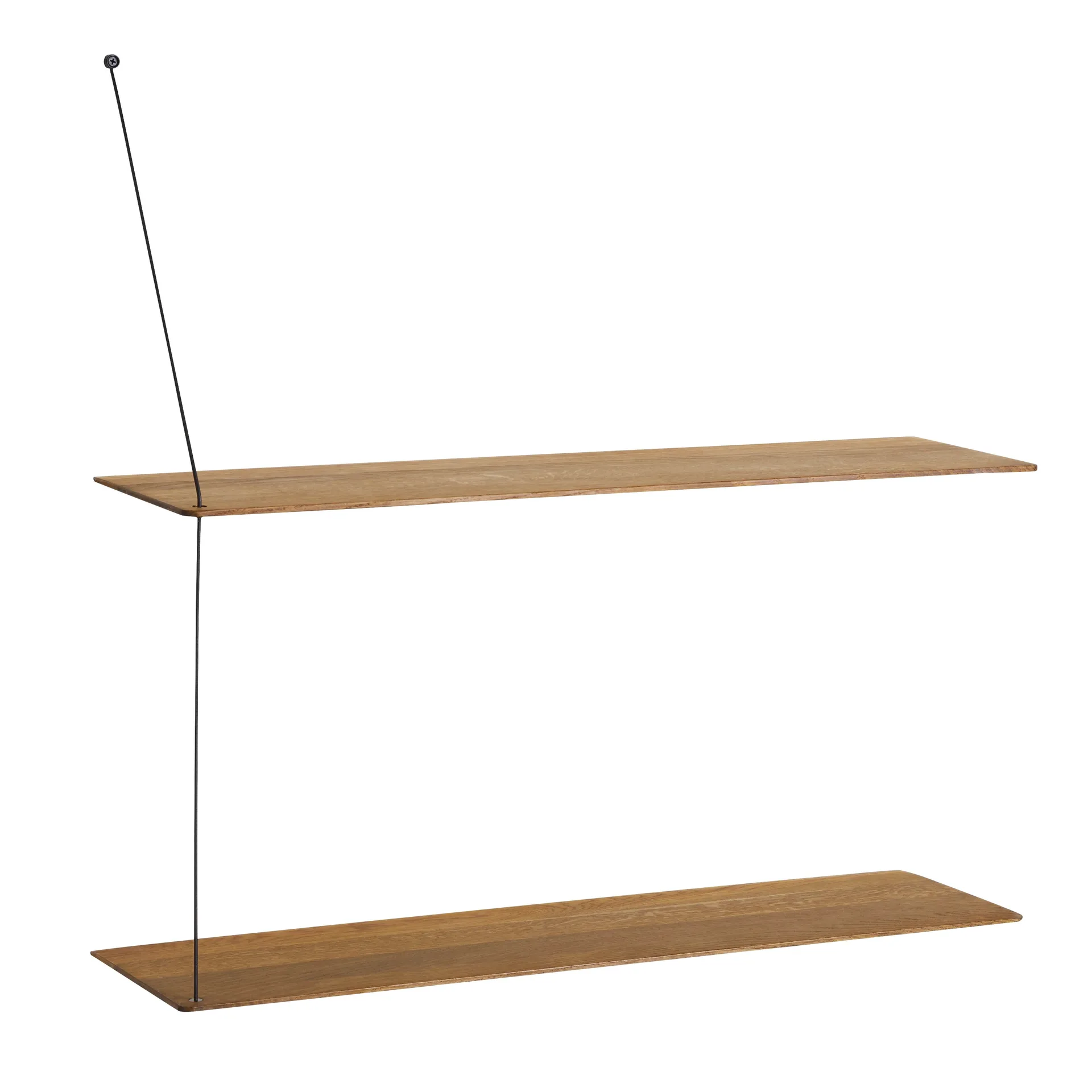 Stedge Regal, Geräucherte Eiche-Schwarz, 80 cm, 2 Regalebenen Woud