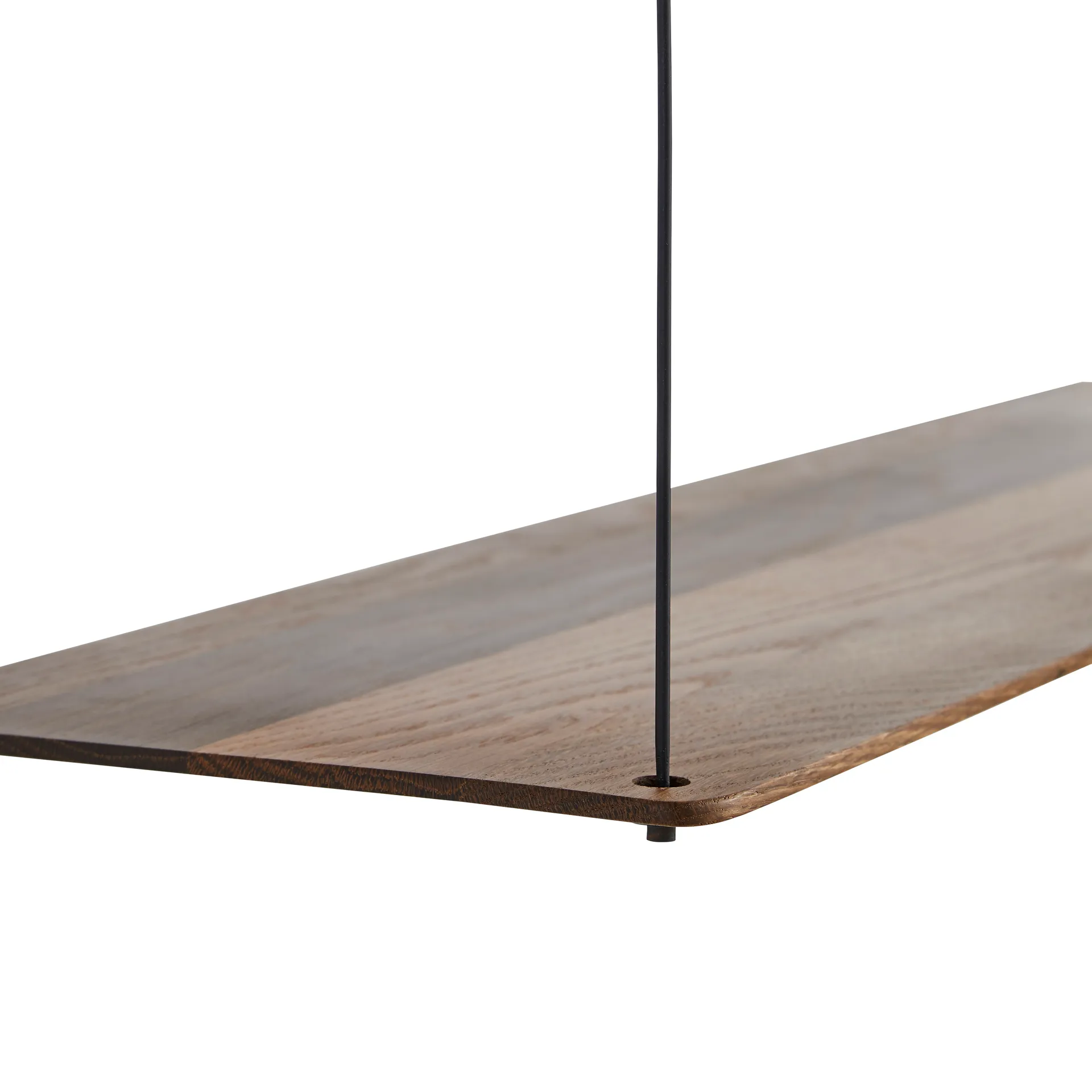 Stedge Regal, Geräucherte Eiche-Schwarz, 80 cm, 2 Regalebenen Woud