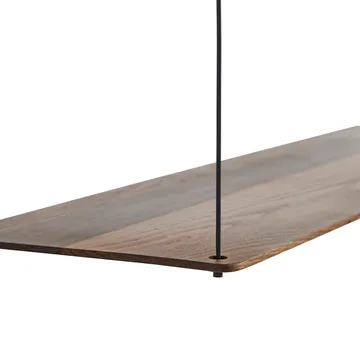 Stedge Regal - Geräucherte Eiche-Schwarz, 80 cm, 2 Regalebenen - Woud