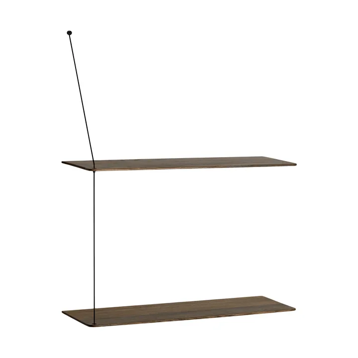 Stedge Regal - Räuchereiche-Schwarz, 2 Ebenen, 60 cm - Woud