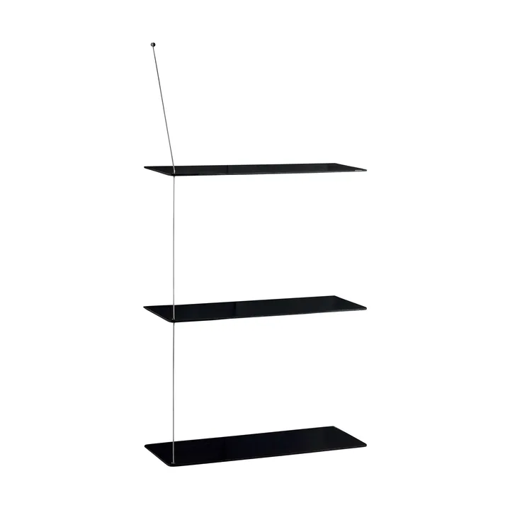 Stedge Regal - Schwarz Eiche-gebürsteter Stahl, 60 cm, 3 Einlegeböden - Woud