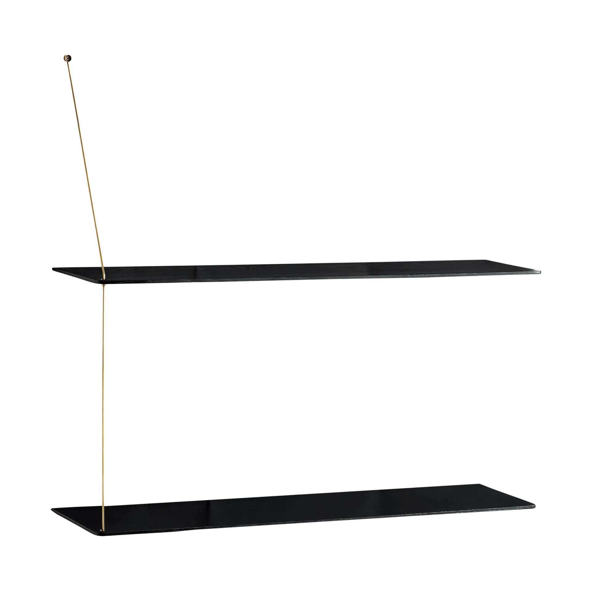 Stedge Regal, Schwarz Eiche-Messing, 80 cm, 2 Regalböden Woud