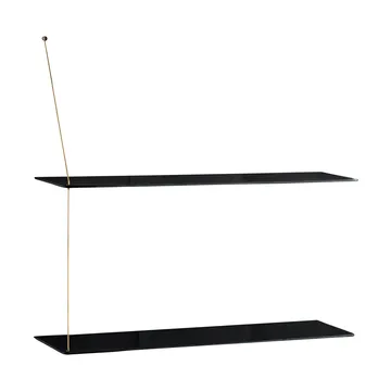 Stedge Regal - Schwarz Eiche-Messing, 80 cm, 2 Regalböden - Woud