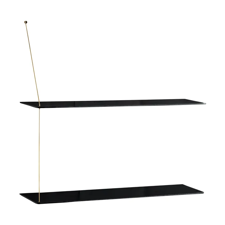 Stedge Regal - Schwarz Eiche-Messing, 80 cm, 2 Regalböden - Woud