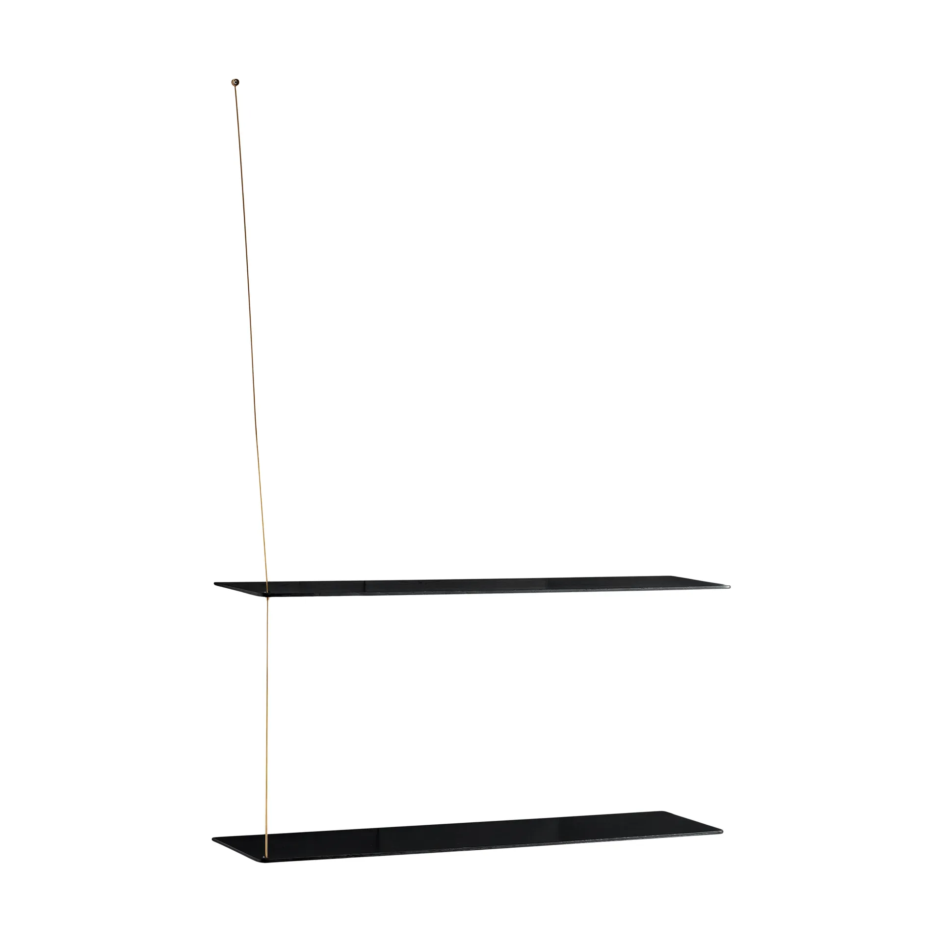 Stedge Regal, Schwarz Eiche-Messing, 80 cm, 2 Regalböden Woud