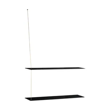 Stedge Regal - Schwarz Eiche-Messing, 80 cm, 2 Regalböden - Woud