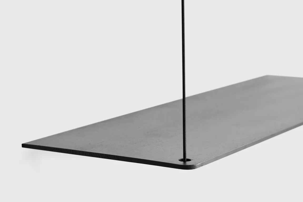 Stedge Regal, Schwarze Eiche, 80 cm, 2 Regalböden Woud
