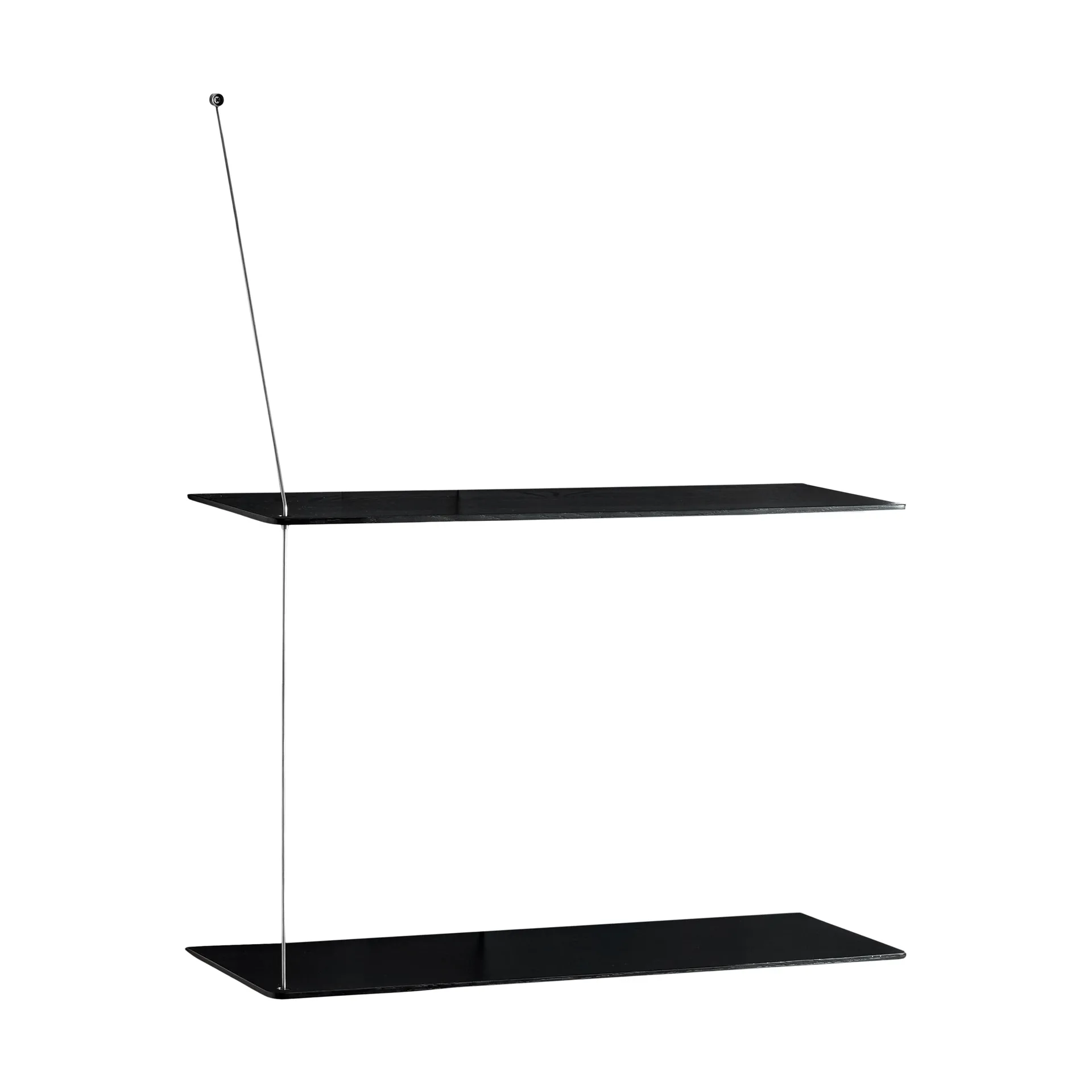 Stedge Regal, Schwarze Eiche-gebürsteter Stahl, 60 cm, 2 Ebenen Woud