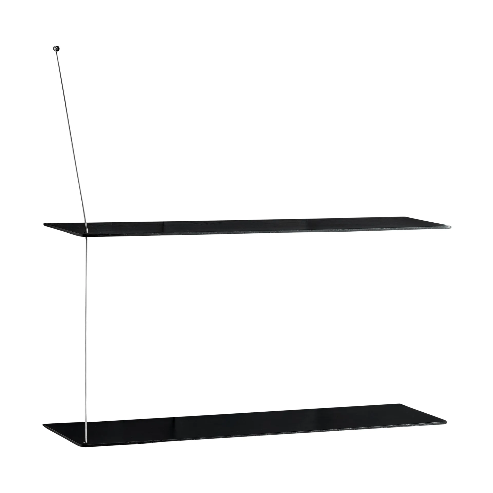 Stedge Regal, Schwarze Eiche-gebürsteter Stahl, 80 cm, 2 Regalböden Woud