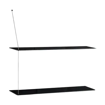 Stedge Regal - Schwarze Eiche-gebürsteter Stahl, 80 cm, 2 Regalböden - Woud
