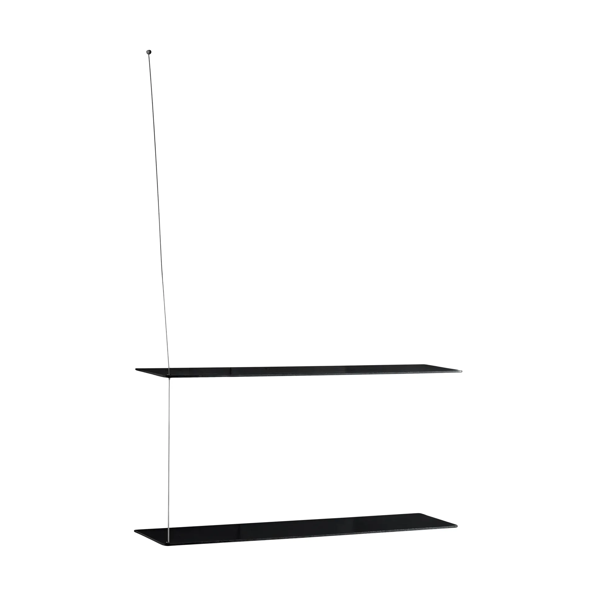 Stedge Regal, Schwarze Eiche-gebürsteter Stahl, 80 cm, 2 Regalböden Woud