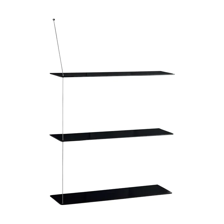 Stedge Regal - Schwarze Eiche-gebürsteter Stahl, 80 cm, 3 Regalböden - Woud