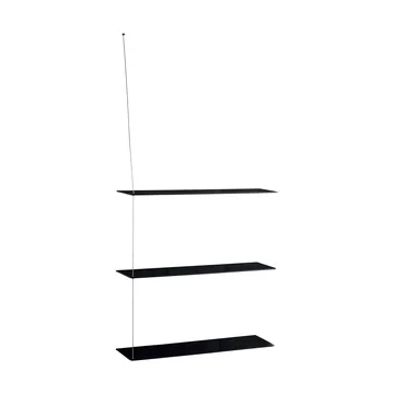 Stedge Regal - Schwarze Eiche-gebürsteter Stahl, 80 cm, 3 Regalböden - Woud