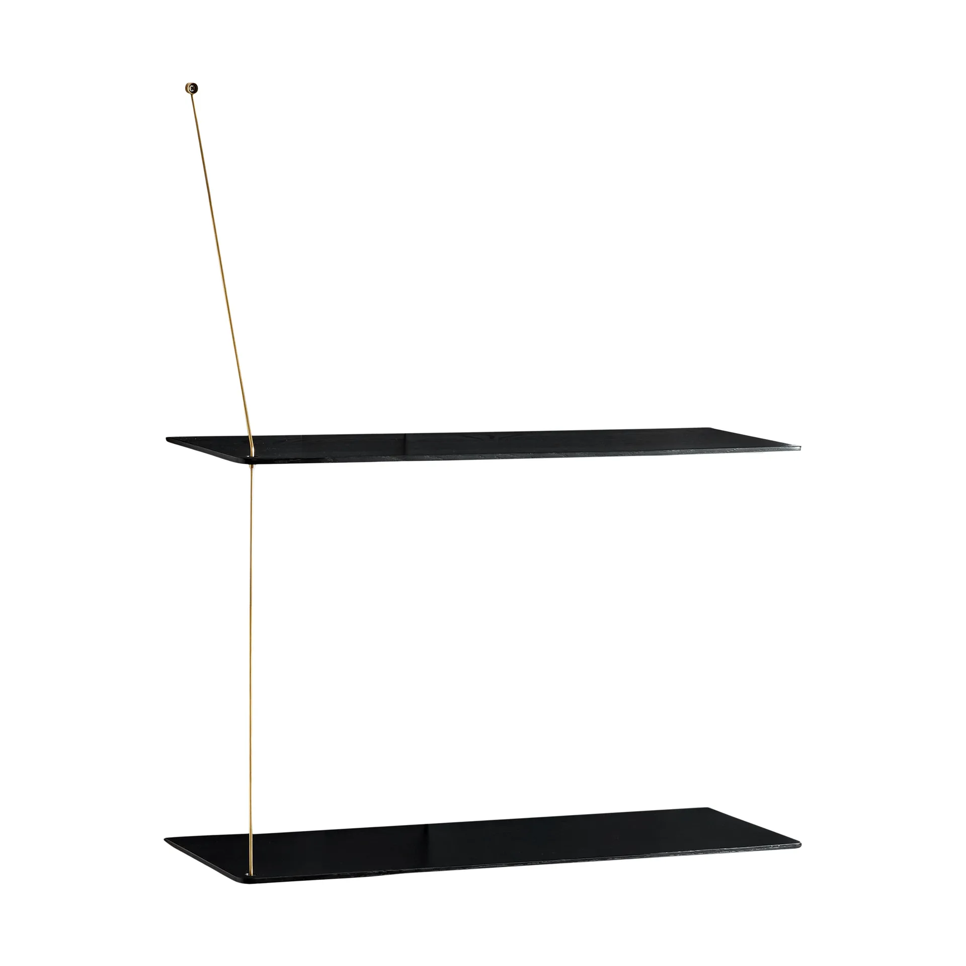 Stedge Regal, Schwarze Eiche-Messing, 60 cm, 2 Ebenen Woud