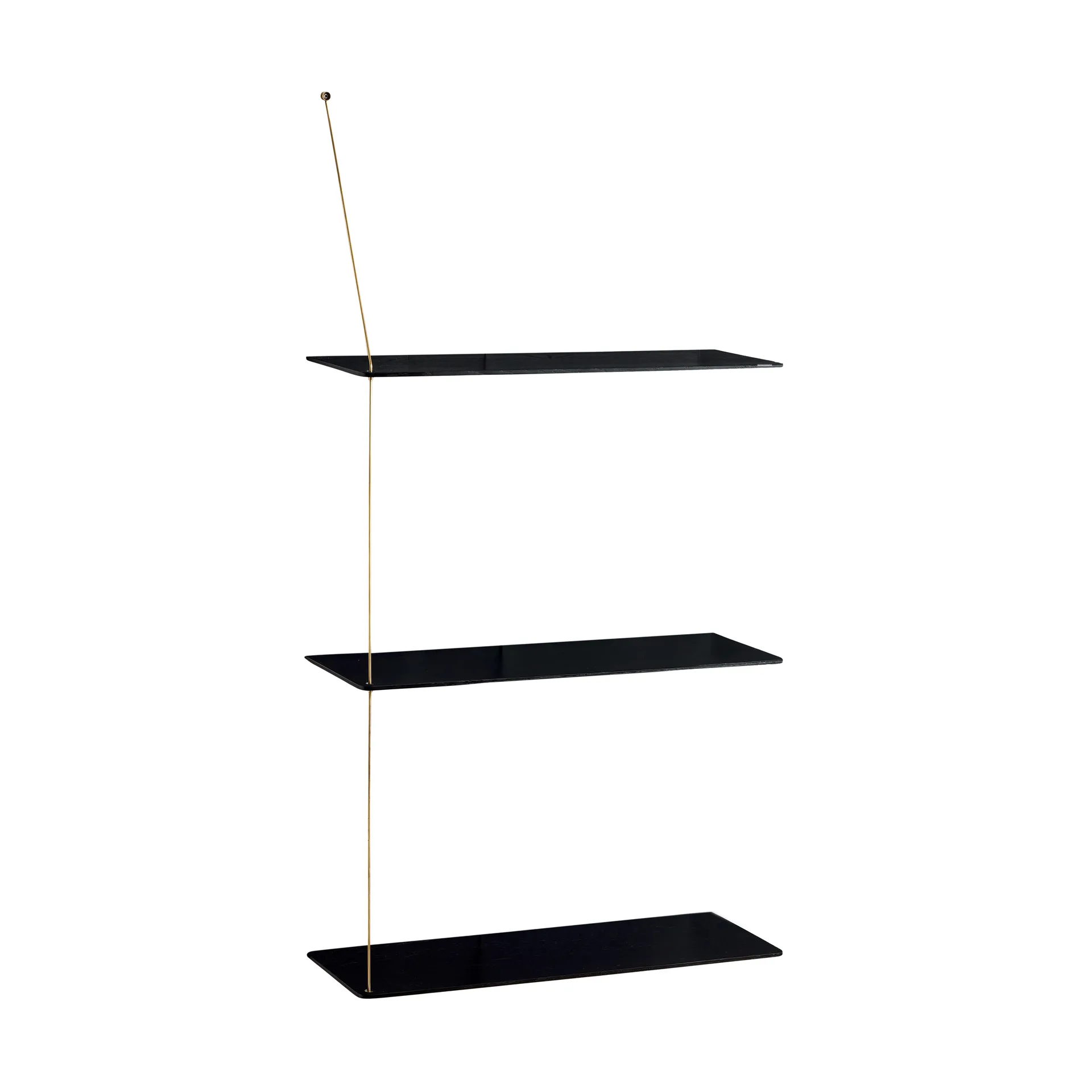 Stedge Regal, Schwarze Eiche-Messing, 60 cm, 3 Ebenen Woud