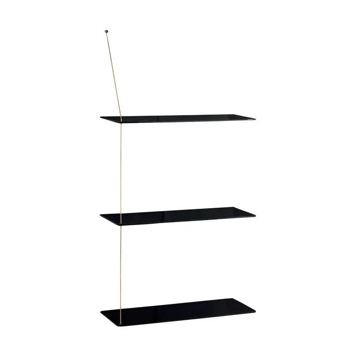 Stedge Regal - Schwarze Eiche-Messing, 60 cm, 3 Ebenen - Woud
