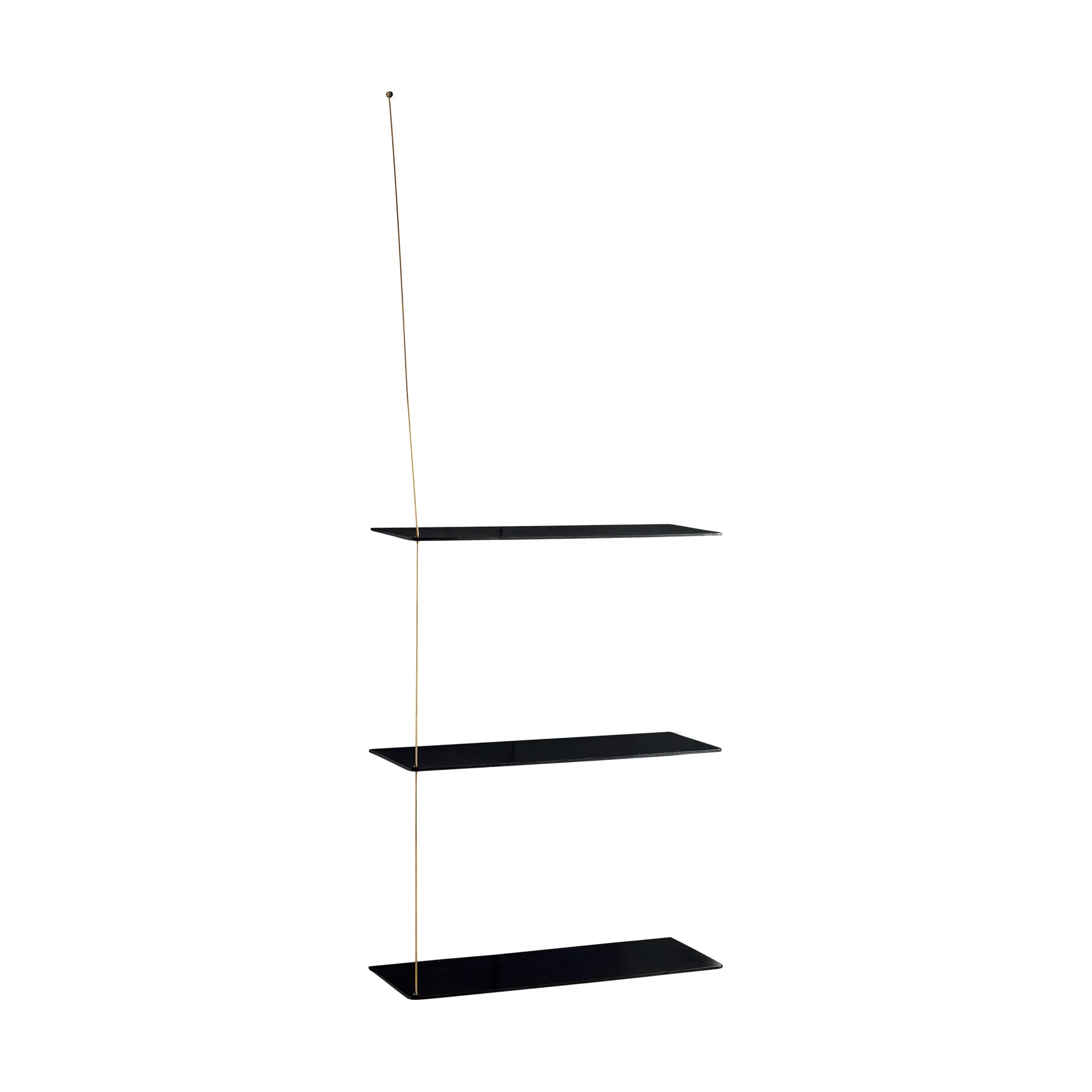 Stedge Regal, Schwarze Eiche-Messing, 60 cm, 3 Ebenen Woud