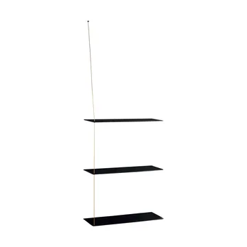 Stedge Regal - Schwarze Eiche-Messing, 60 cm, 3 Ebenen - Woud