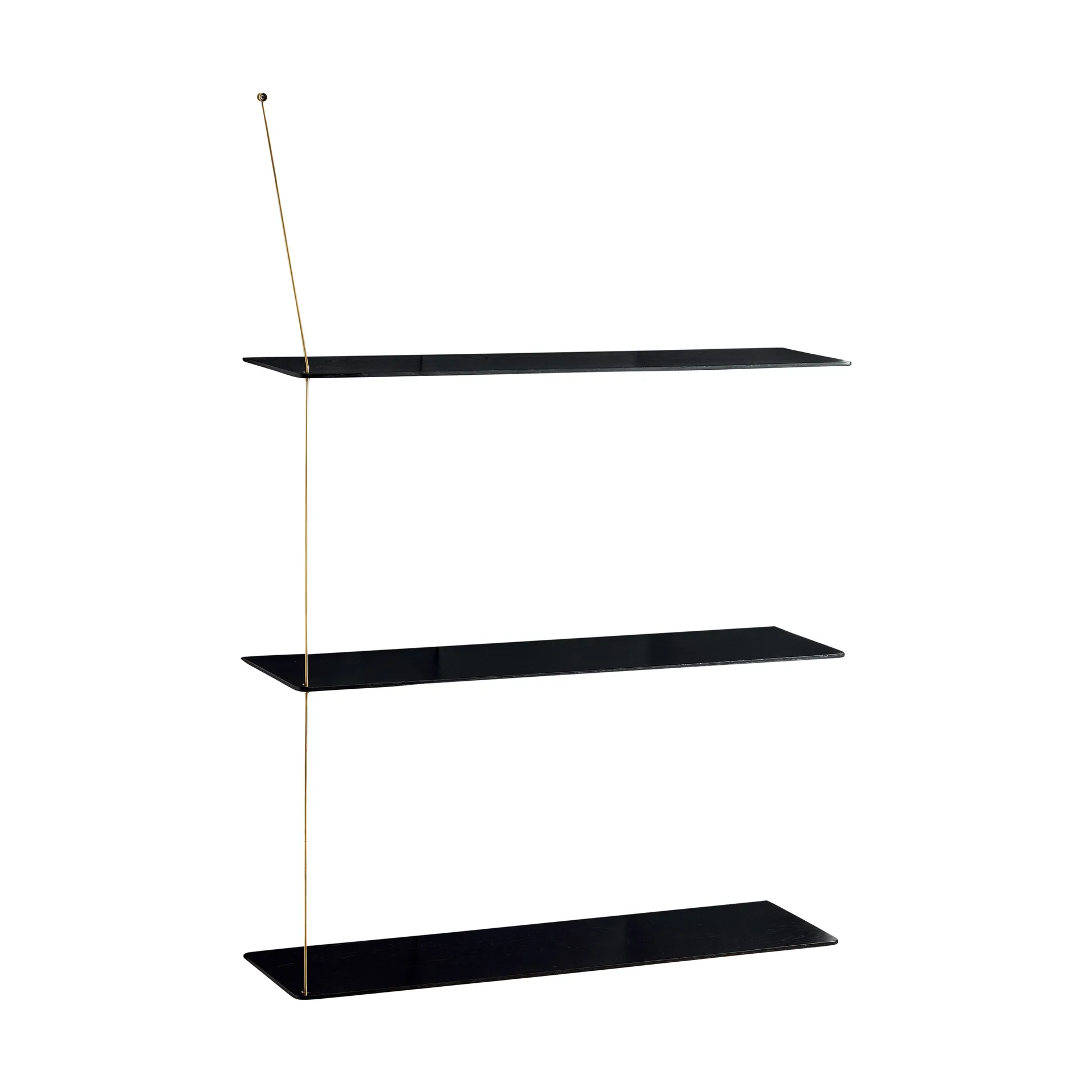 Stedge Regal, Schwarze Eiche-Messing, 80 cm, 3 Ebenen Woud