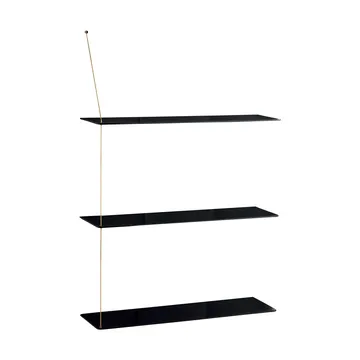 Stedge Regal - Schwarze Eiche-Messing, 80 cm, 3 Ebenen - Woud
