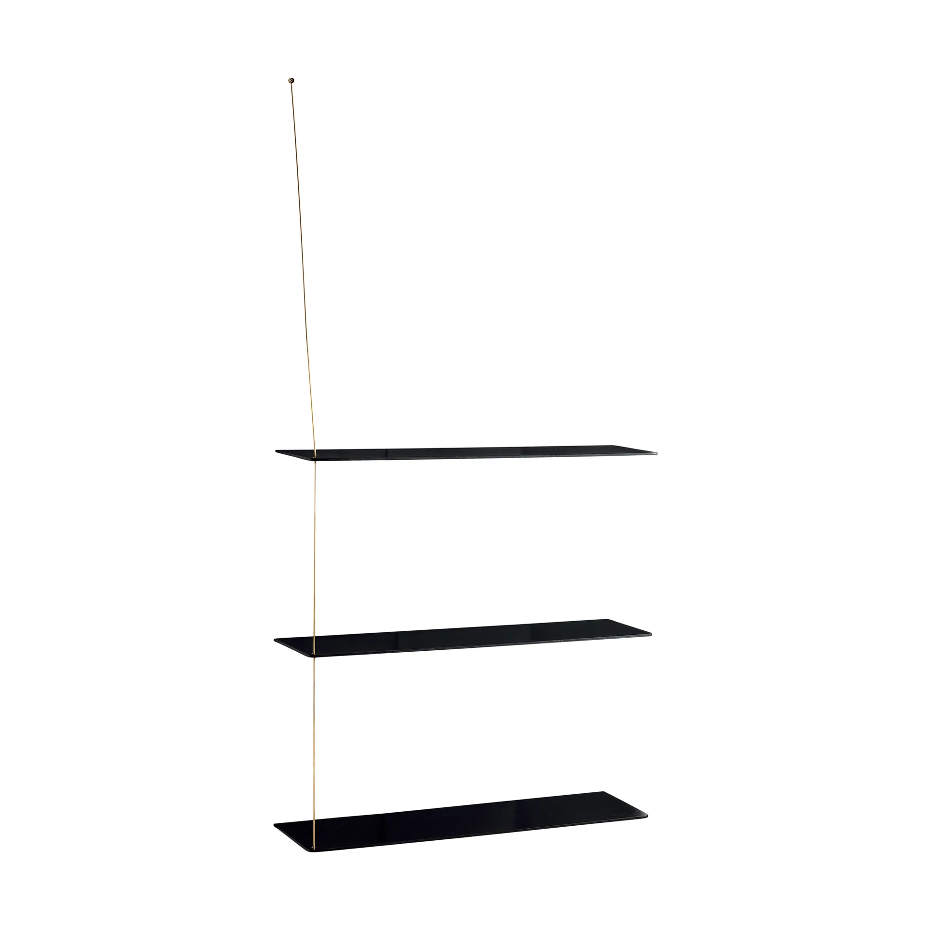 Stedge Regal, Schwarze Eiche-Messing, 80 cm, 3 Ebenen Woud