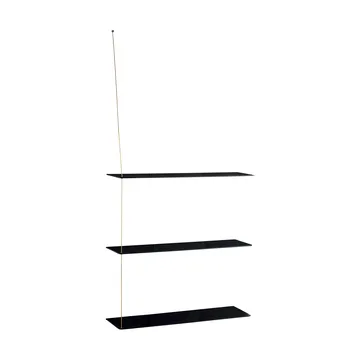Stedge Regal - Schwarze Eiche-Messing, 80 cm, 3 Ebenen - Woud