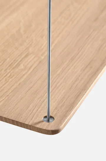 Stedge Regal - Weiß geölte Eiche-gebürsteter Stahl, 80 cm, 2 Ablagen - Woud