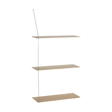 Stedge Regal - Weiß pigmentierte Eiche-gebürsteter Stahl, 60 cm, 3 Einlegeböden - Woud