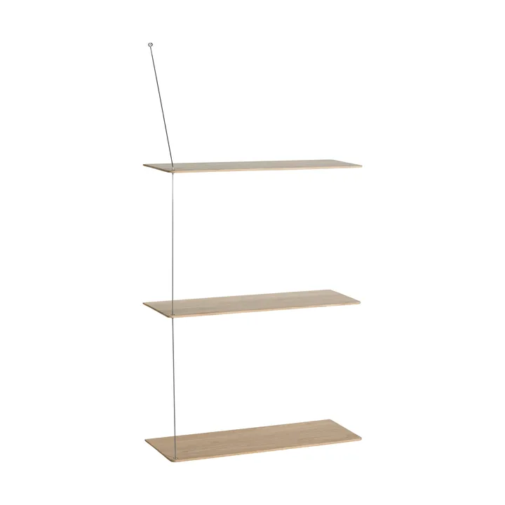 Stedge Regal - Weiß pigmentierte Eiche-gebürsteter Stahl, 60 cm, 3 Einlegeböden - Woud