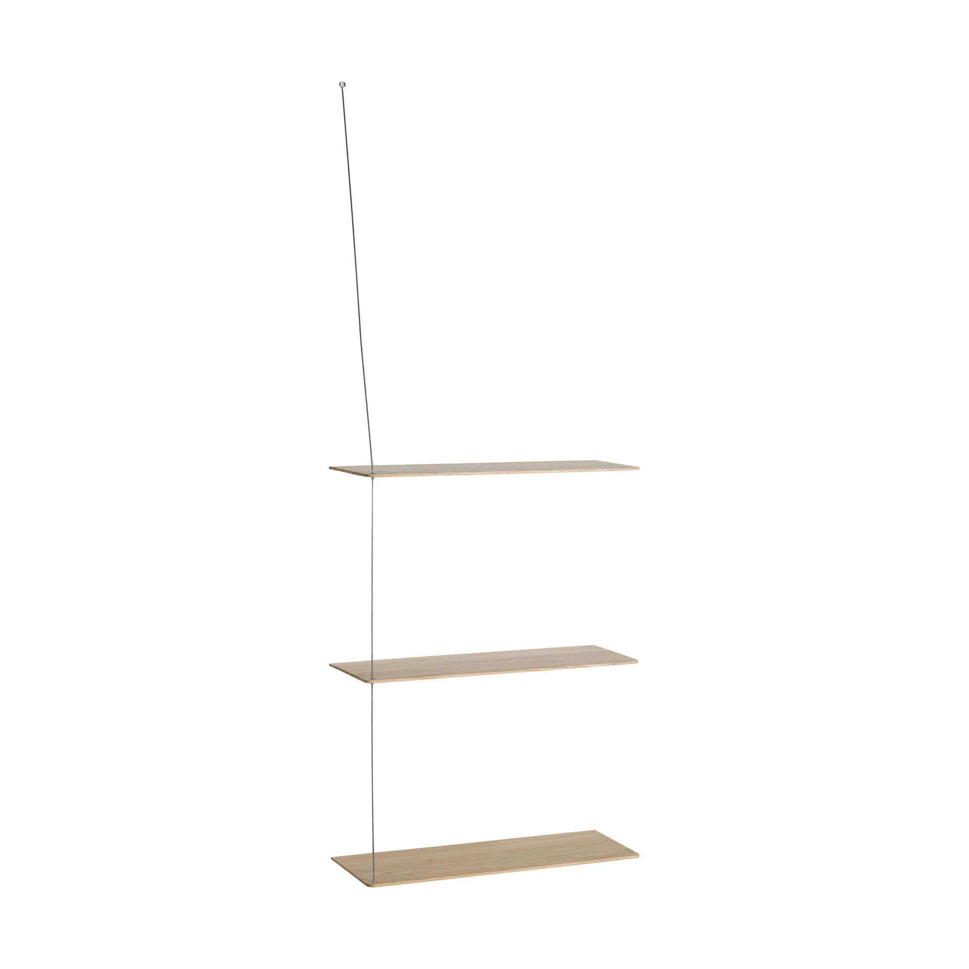 Stedge Regal, Weiß pigmentierte Eiche-gebürsteter Stahl, 60 cm, 3 Einlegeböden Woud