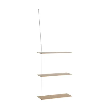 Stedge Regal - Weiß pigmentierte Eiche-gebürsteter Stahl, 60 cm, 3 Einlegeböden - Woud
