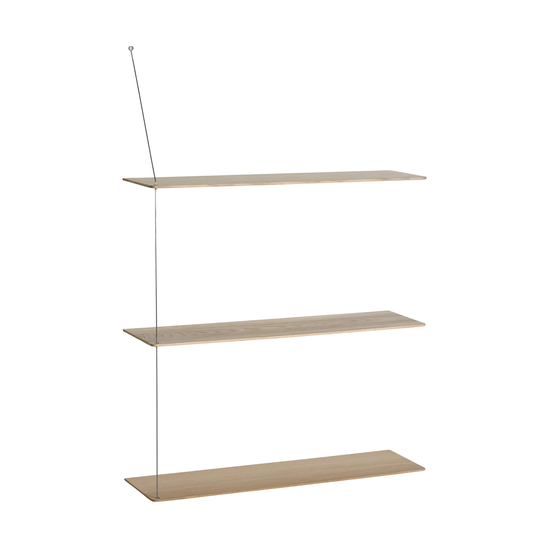 Stedge Regal, Weiß pigmentierte Eiche-gebürsteter Stahl, 80 cm, 3 Regalböden Woud
