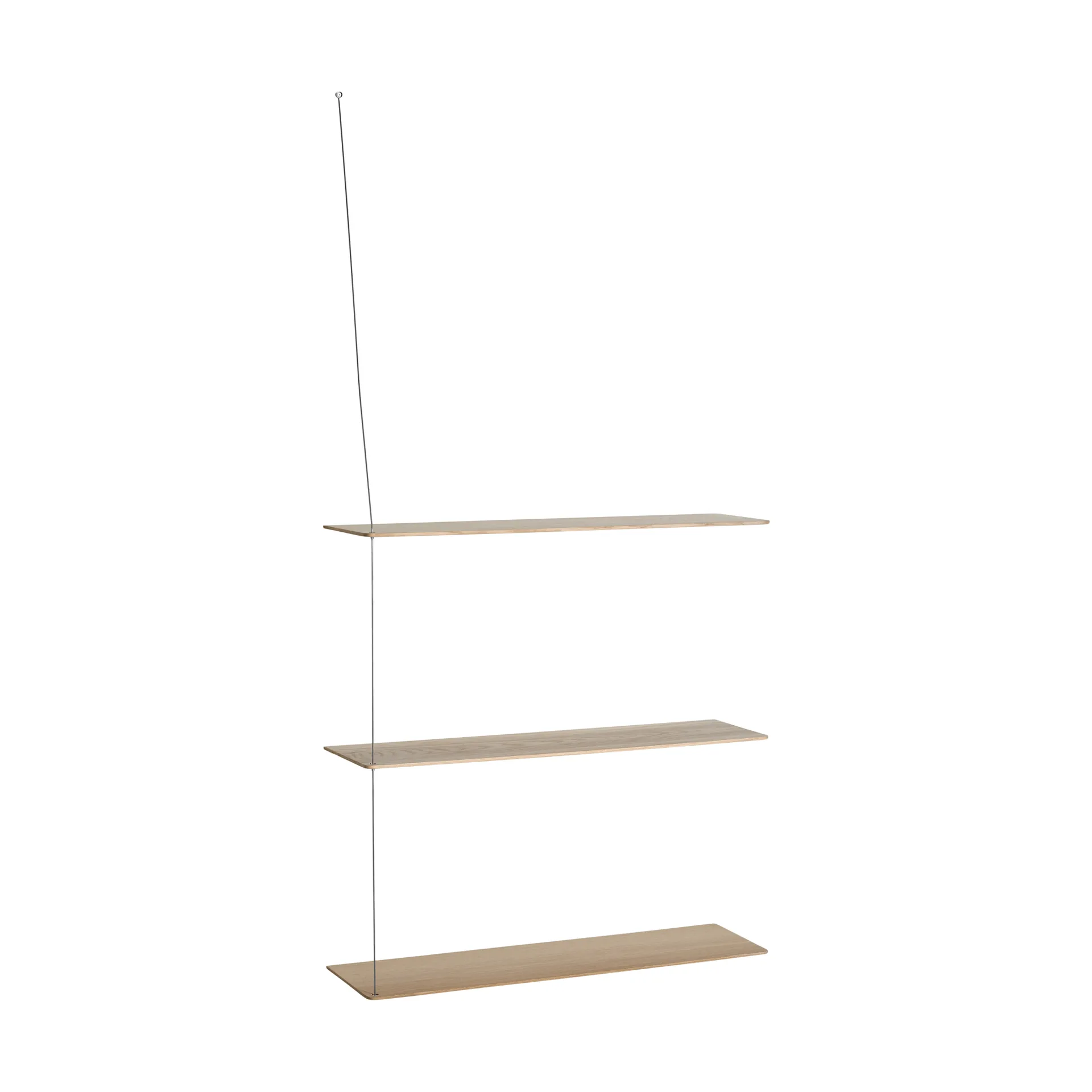 Stedge Regal, Weiß pigmentierte Eiche-gebürsteter Stahl, 80 cm, 3 Regalböden Woud