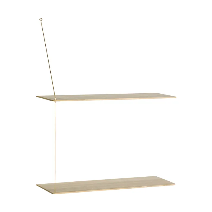 Stedge Regal - Weiß pigmentierte Eiche-Messing, 60 cm, 2 Einlegeböden - Woud