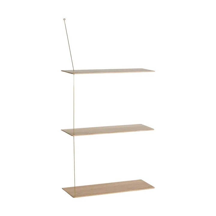 Stedge Regal - Weiß pigmentierte Eiche-Messing, 60 cm, 3 Einlegeböden - Woud