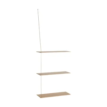 Stedge Regal - Weiß pigmentierte Eiche-Messing, 60 cm, 3 Einlegeböden - Woud
