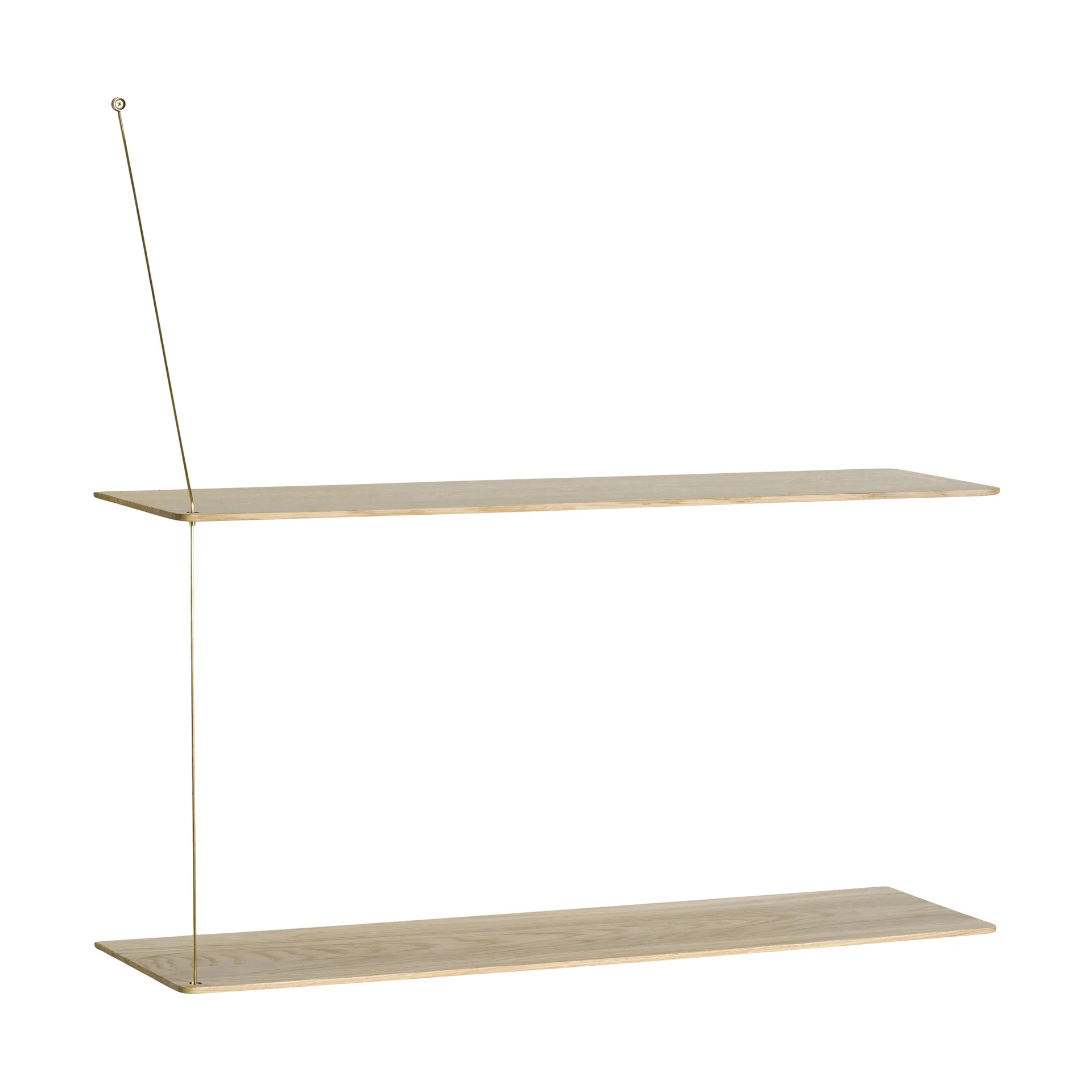 Stedge Regal, Weiß pigmentierte Eiche-Messing, 80 cm, 2 Regalböden Woud